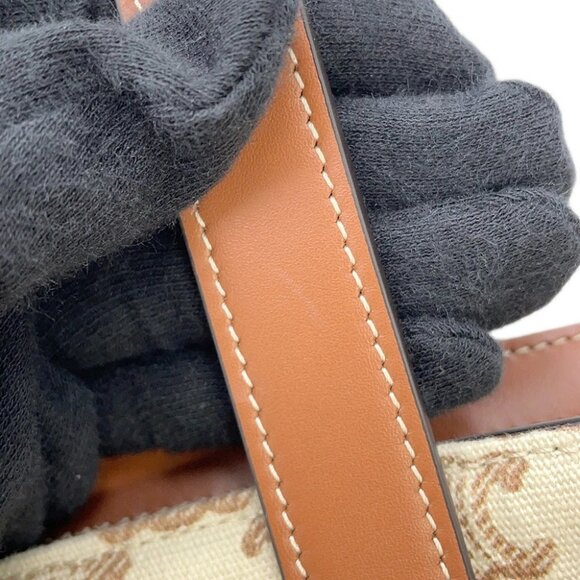 CELINE museum bag TriompheCanvas/Leather Natural/Tan 194542 - Picture 9 of 16